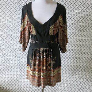 ONE WORLD 3/4 Sleeve V Neck Top Blouse NO SIZE TAG